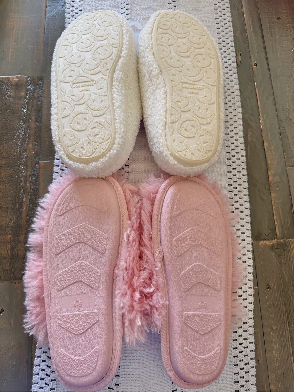Joe Boxer and Art Class Slipper Bundle Disco Ball Fuzzy Pink House Shoes Size L - Picture 3 of 6